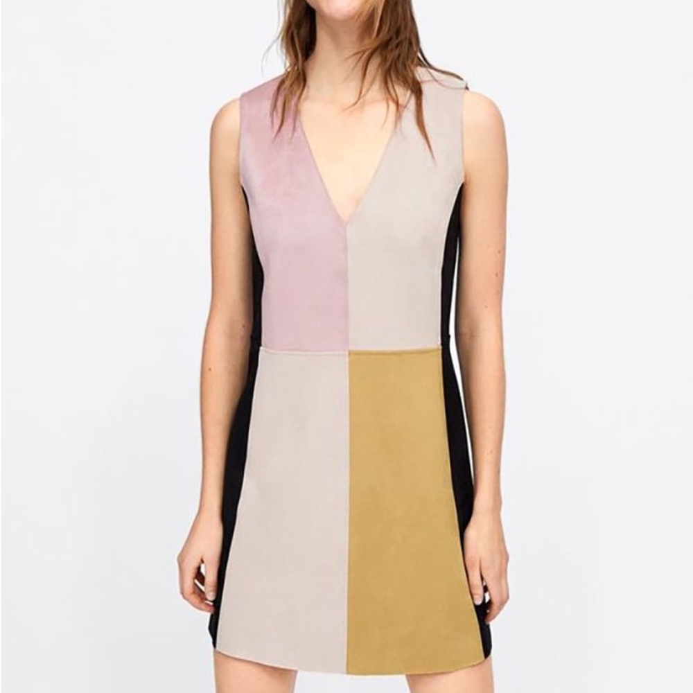 🖤ZARA Colorblock V-Neck Dress🖤